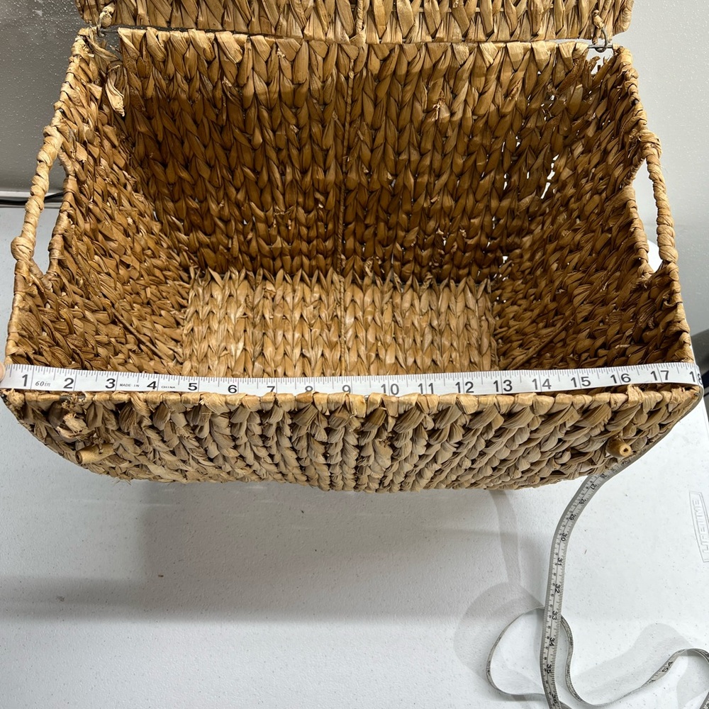 Seagrass storage baskets Woven pantry baskets Organization Vintage basket bin - Picture 5 of 10